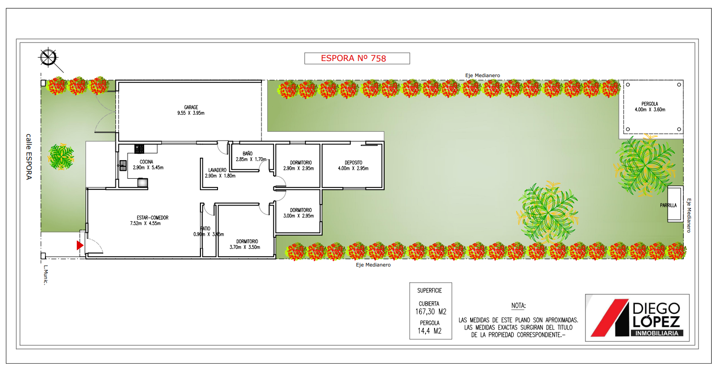 Casa con amplio living y cocina con comedor diario